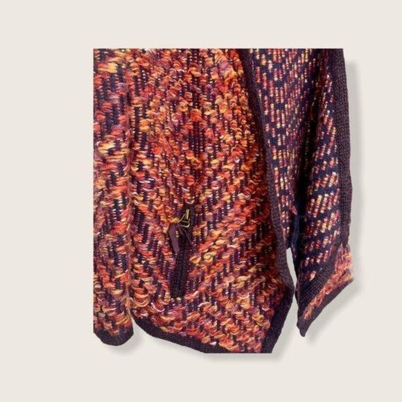 Moth Multicolor Keavy Boucle Open Front Wool Blend Cardigan - Picture 3 of 11